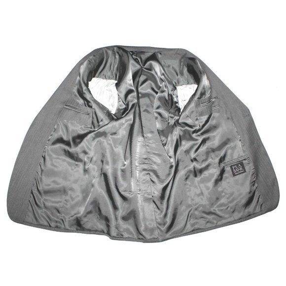 Jos A Bank Gray Wool Herringbone 2 Button Blazer Sport Coat Jacket Mens Size 43L - Picture 6 of 9